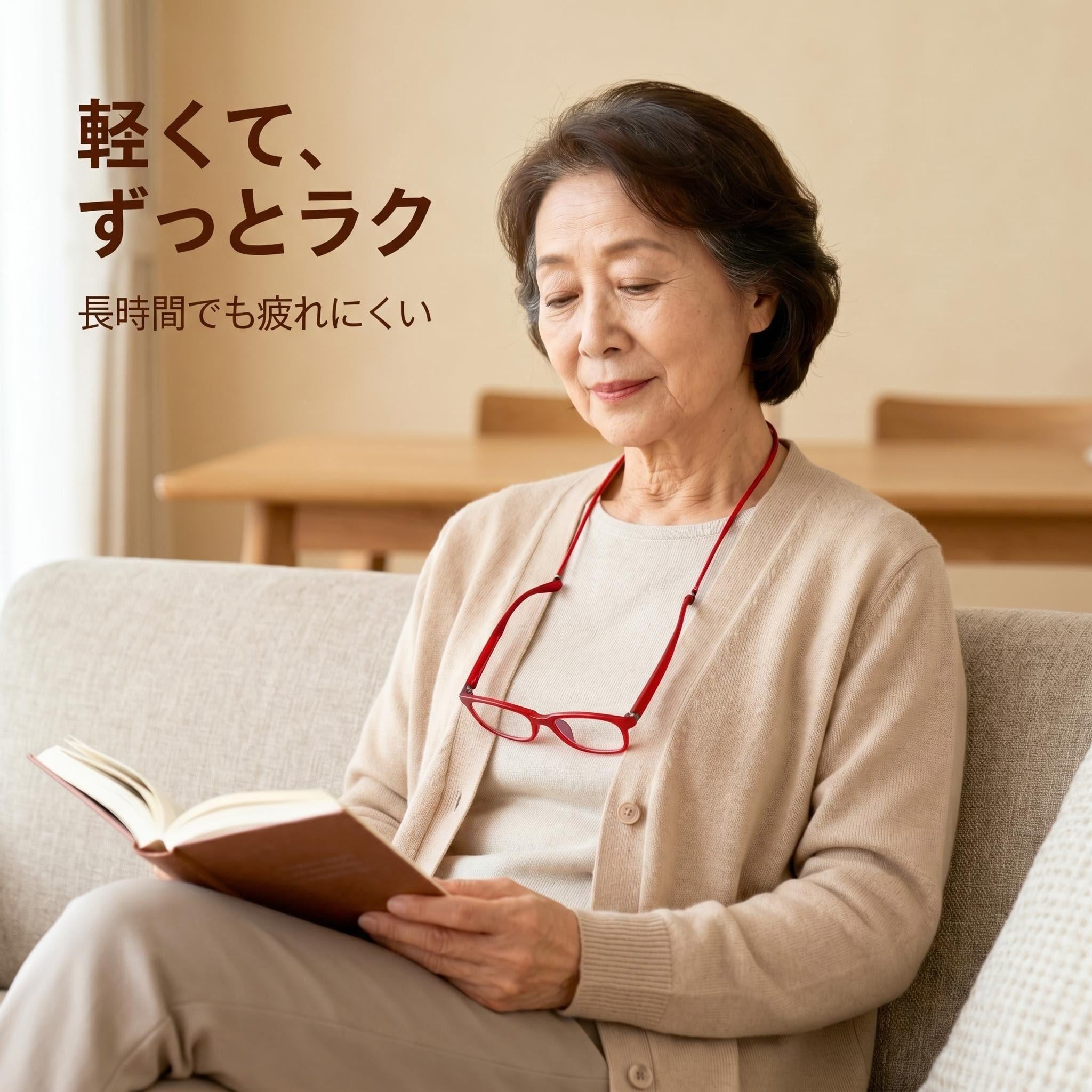 首にかけたまま、すぐ読める マグネット式老眼鏡