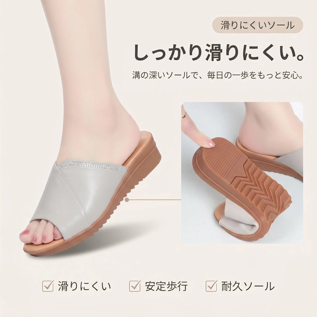 本革 コンフォートサンダル レディース｜軽やかな履き心地の夏サンダル