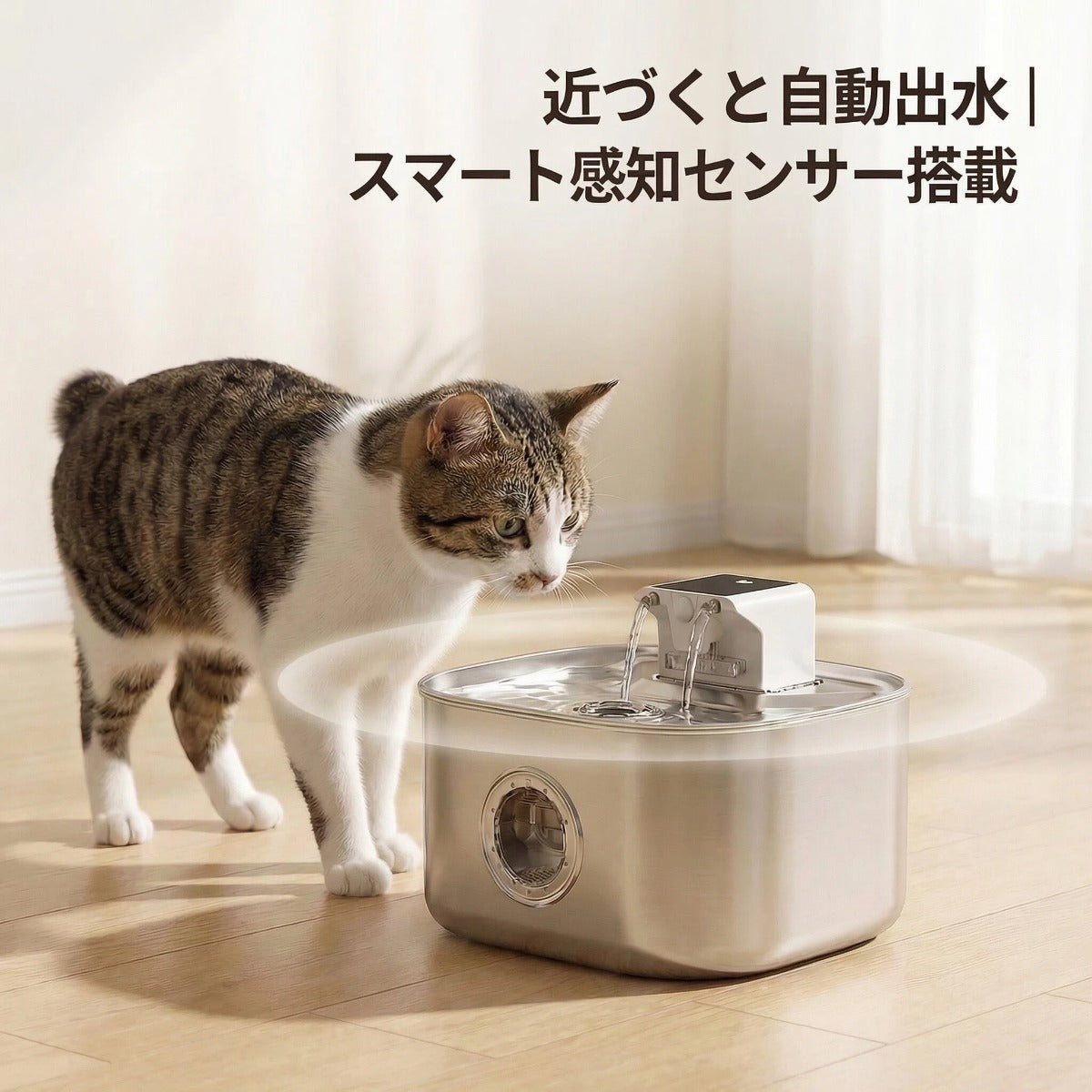 好きな場所で、いつでもきれいな水を。ワイヤレス給水器（猫・犬兼用／3.2L）