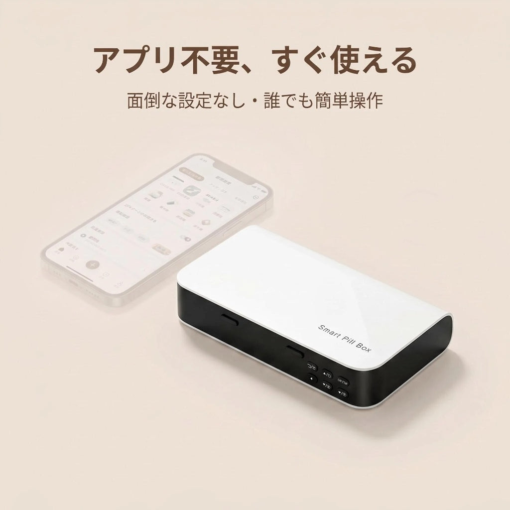飲み忘れ・飲み間違いを防ぐ スマート薬ケース（時間・薬量管理）